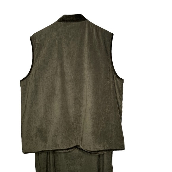 Jessica Holbrook Womens 2 Piece Outfit Size 1X Velvet Green Vest Skirt - Picture 5 of 7